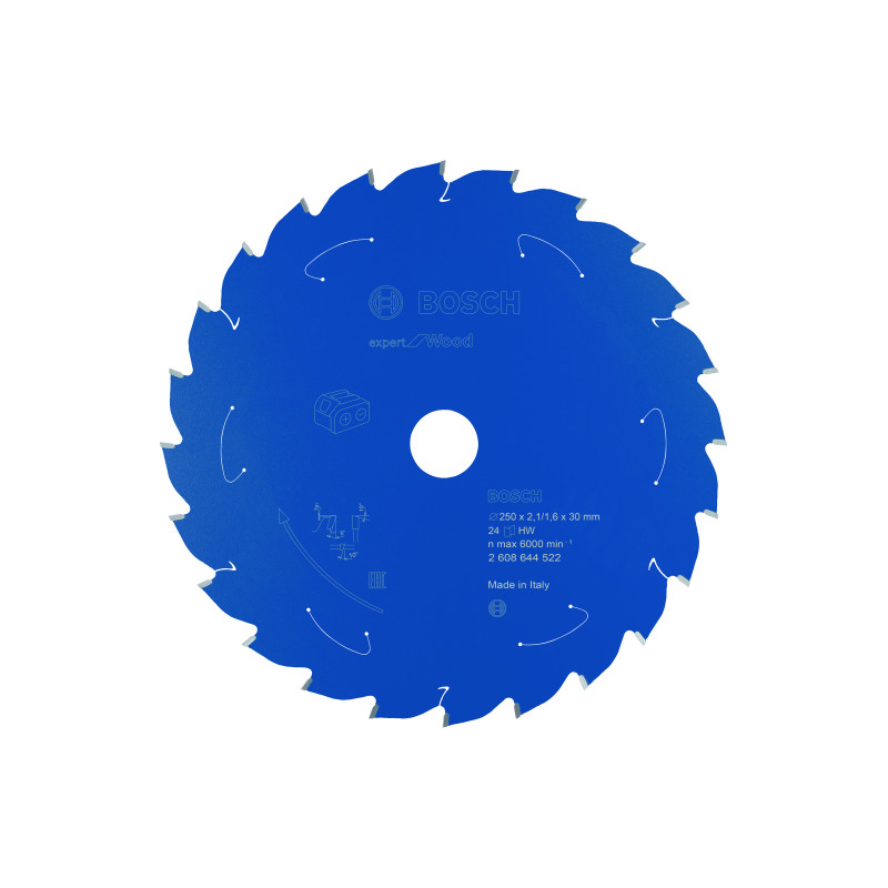 Lame scie circulaire Sans-fil EXPERT Bois 250 x30 x2,1 mm 24D