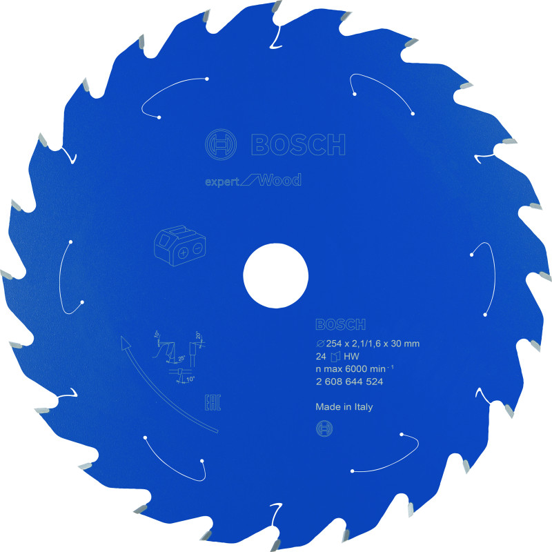 Lame scie circulaire Sans-fil EXPERT Bois 254 x30 x2,1 mm 24D