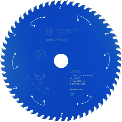 Lame scie circulaire Sans-fil EXPERT Bois 254 x30 x2,1 mm 60D