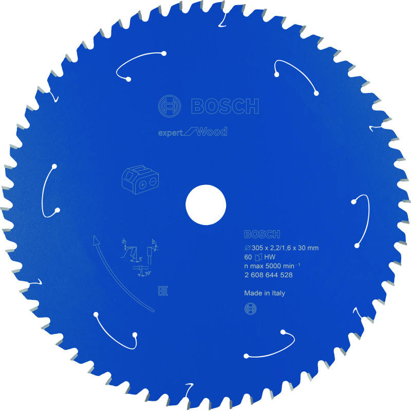 Lame scie circulaire Sans-fil EXPERT Bois 305 x30 x2,2 mm 60D
