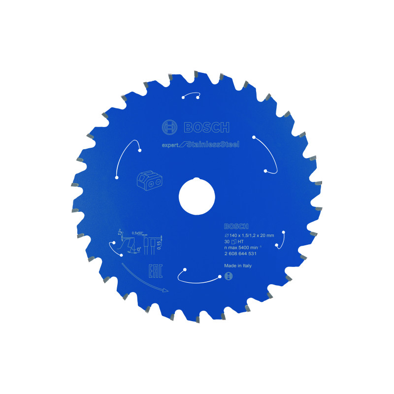 Lame scie circulaire Sans-fil EXPERT Inox 140 x20 x1,5 mm 30D