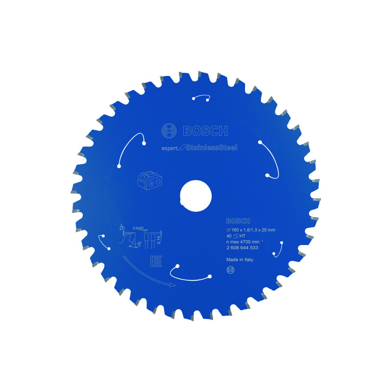 Lame scie circulaire Sans-fil EXPERT Inox 160 x20 x1,6 mm 40D