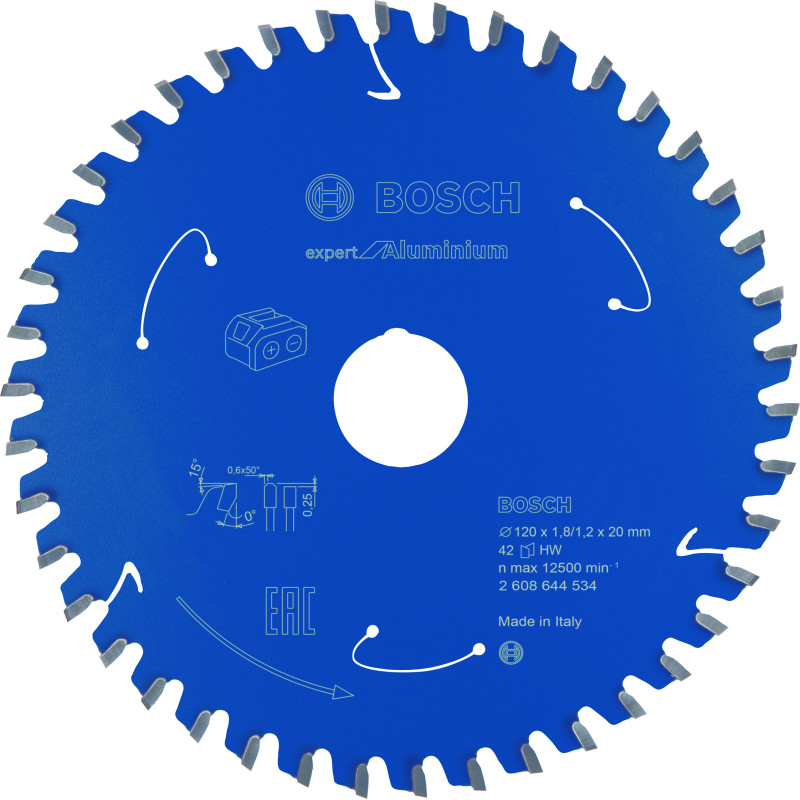 Lame scie circulaire Sans-fil EXPERT Aluminium 120 x20 x1,8 mm 42D