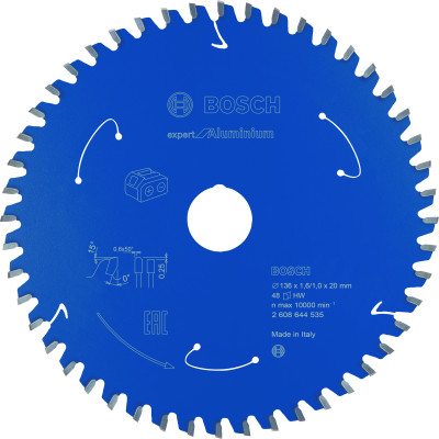 Lame scie circulaire Sans-fil EXPERT Aluminium 136 x20 x1,6 mm 48D