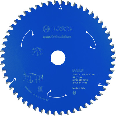 Lame scie circulaire Sans-fil EXPERT Aluminium 160 x20 x1,8 mm 54D