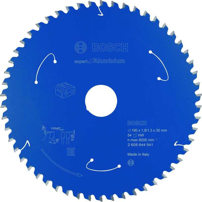 Lame scie circulaire Sans-fil EXPERT Aluminium 190 x30 x1,8 mm 54D