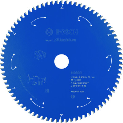 Lame scie circulaire Sans-fil EXPERT Aluminium 254 x30 x2,4 mm 78D