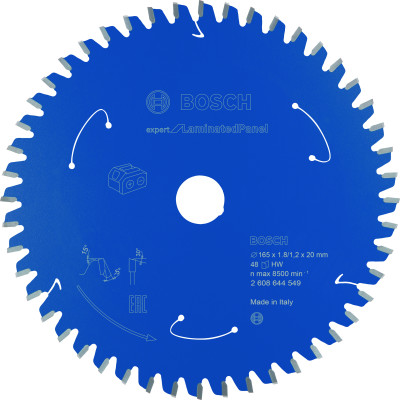 Lame scie circulaire Sans-fil EXPERT Panneaux Laminés 165 x20 x1,8 mm 48D