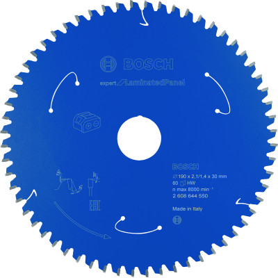 Lame scie circulaire Sans-fil EXPERT Panneaux Laminés 190 x30 x2,1 mm 60D