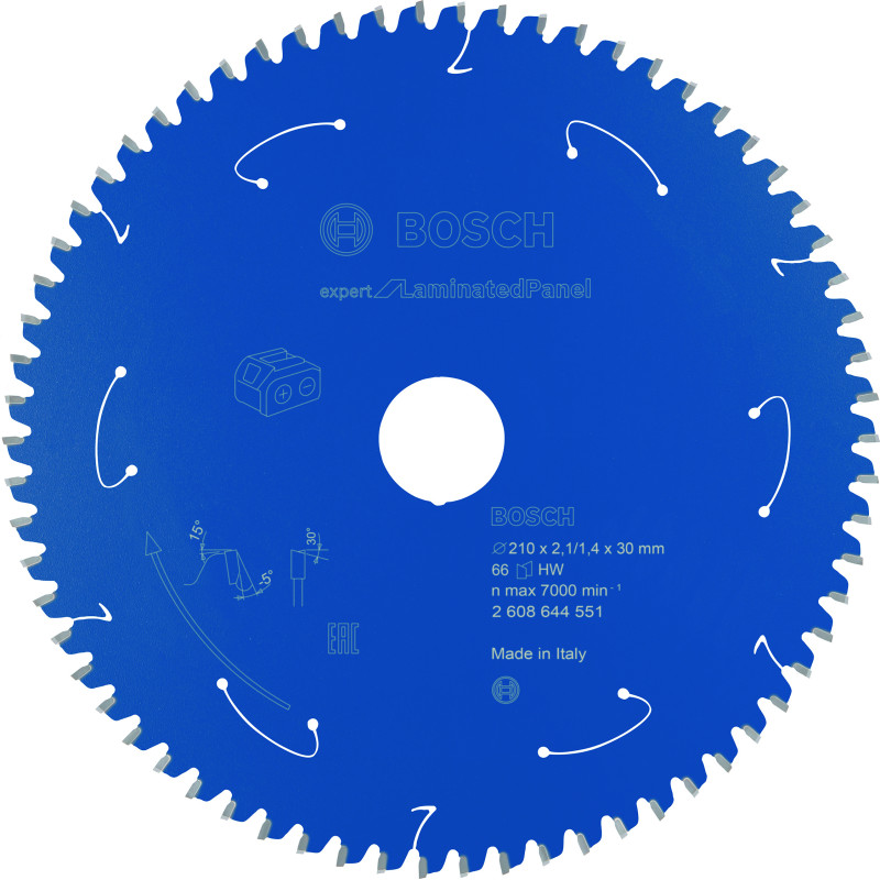 Lame scie circulaire Sans-fil EXPERT Panneaux Laminés 210 x30 x2,1 mm 66D