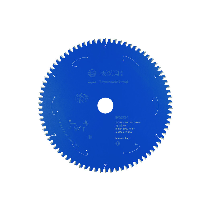 Lame scie circulaire Sans-fil EXPERT Panneaux Laminés 254 x30 x2,6 mm 78D