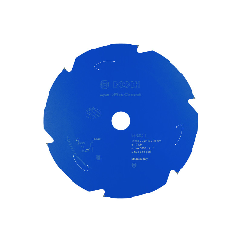 Lame scie circulaire Sans-fil EXPERT Fibrociment 250 x30 x2,2 mm 6D