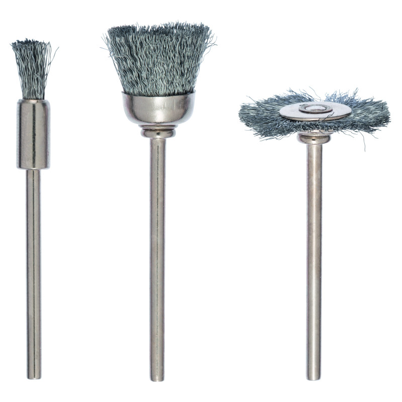 SET DE 3 MINI BROSSES FILS D'ACIER