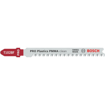 2 Lames scie sauteuse PRO BIM Clean Panneaux PMMA 92 mm Pas: 1,8 mm T102BF x2