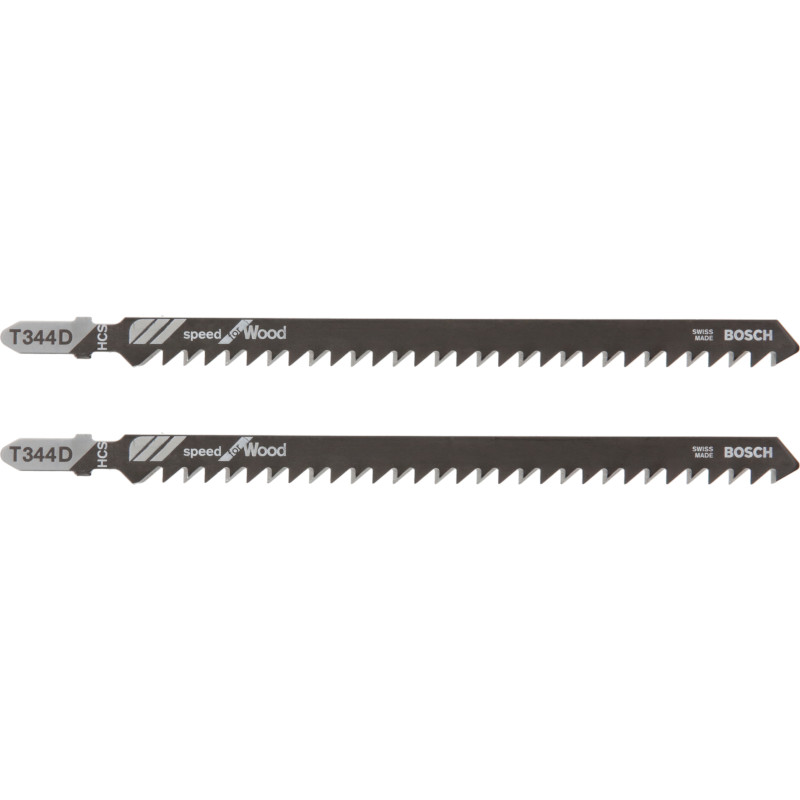 2 Lames scie sauteuse HCS Speed Bois 152 mm Pas: 4 mm T344D