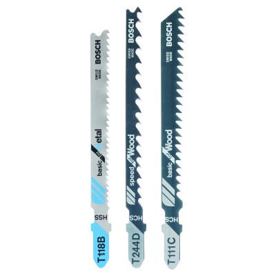 Kit 3 Lames scie sauteuse Bois & Métal T111C T244D T118B x3