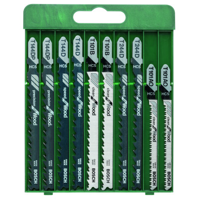 Coffret 10 Lames scie sauteuse Emm. en T Bois x10
