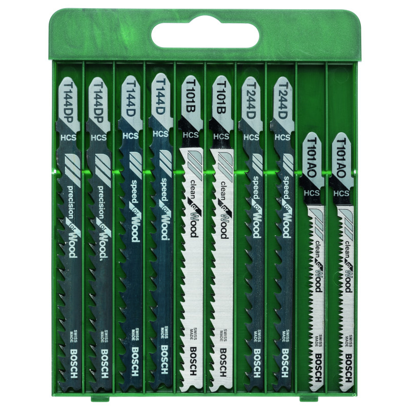 Coffret 10 Lames scie sauteuse Emm. en T Bois x10