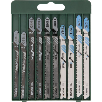 Coffret 10 Lames scie sauteuse Emm. en T Bois & Métal x10