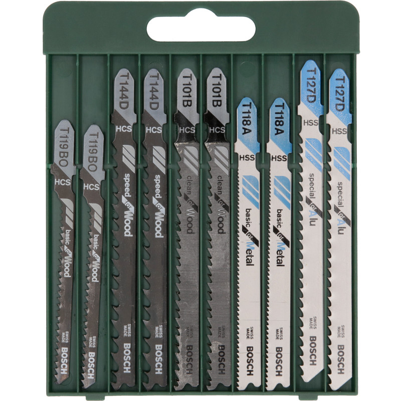 Coffret 10 Lames scie sauteuse Emm. en T Bois & Métal x10