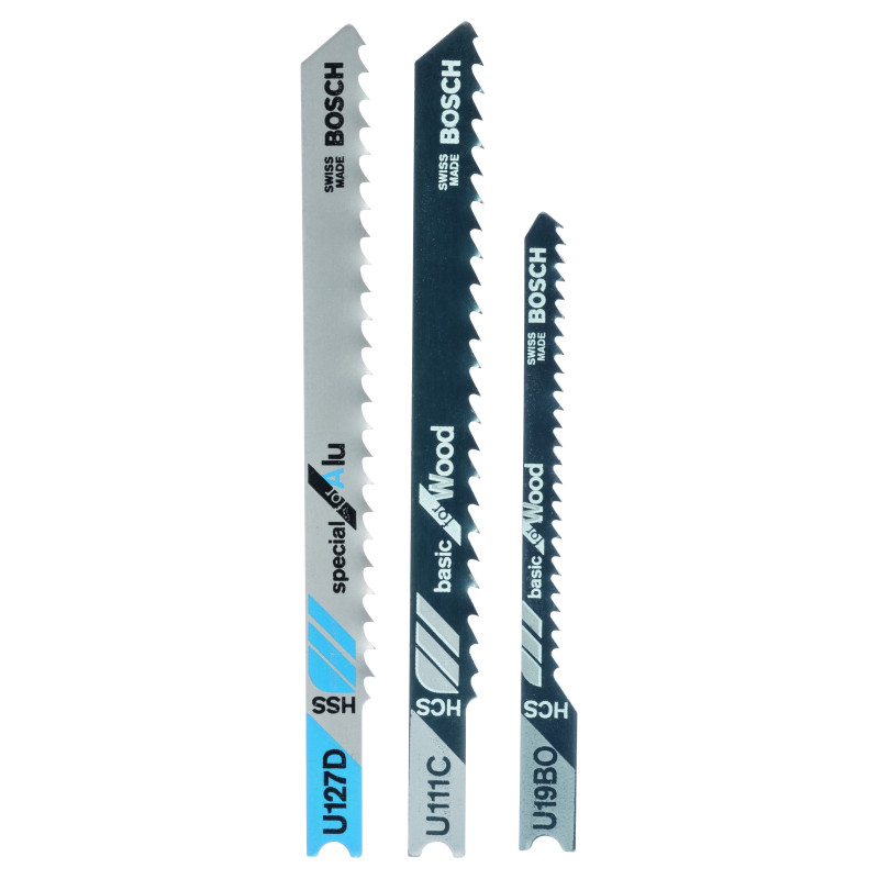 Kit 3 Lames scie sauteuse Bois & Métal U111C U19BO U127D x3