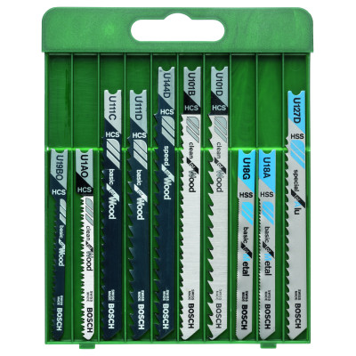 Coffret 10 Lames scie sauteuse Emm. en U Bois & Métal x10