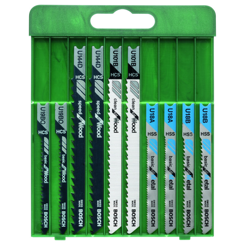 Coffret 10 Lames scie sauteuse Emm. en U Bois & Métal x10