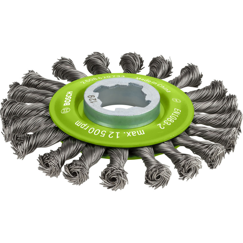 Brosse boisseau PRO X-Lock pour l'Inox fils torsadés 115 x0.5