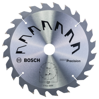Lame scie circulaire Précision Bois 250 x30 x3,2 mm 24D