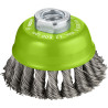 Brosse boisseau PRO pour l'Inox fils torsadés M14 75 x0.5