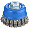 Brosse boisseau PRO Fils torsadés pour meuleuse M10 75 x0.5 mm