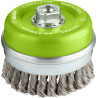 Brosse boisseau PRO pour l'Inox fils torsadés M14 100 x0.35