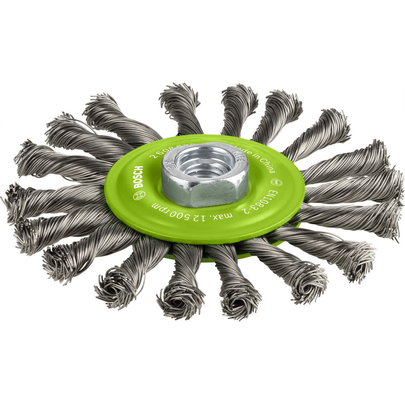Brosse circulaire PRO pour l'Inox fils torsadés M14 115 x0.5 mm