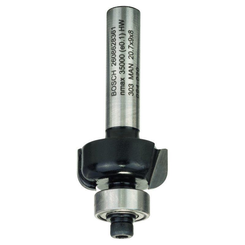 Fraise à canneler PRO Bois dur Qu.8, R:4 Ø 20,7 mm L:9 Lt:53