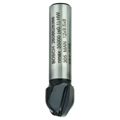 Fraise à canneler PRO Bois dur Qu.8, R:6 Ø 12 mm L:9,2 Lt:40