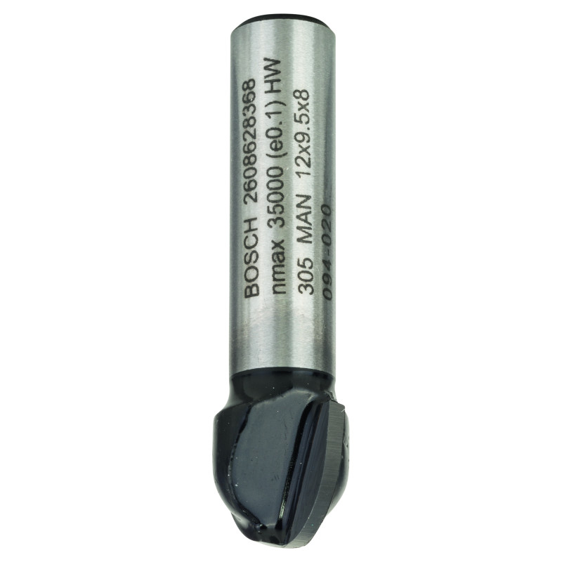 Fraise à canneler PRO Bois dur Qu.8, R:6 Ø 12 mm L:9,2 Lt:40