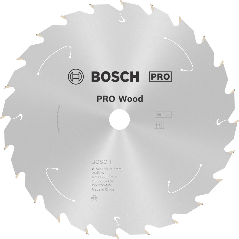 Lame scie Circulaire portative Sans-fil PRO Bois 184 x16 x1,6 mm 24D