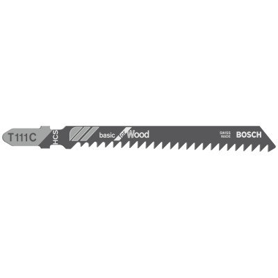 5 Lames scie sauteuse HCS Bois 100 mm Pas: 3 mm T111C