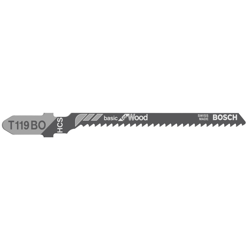5 Lames scie sauteuse HCS Bois 83 mm Pas: 2 mm T119BO