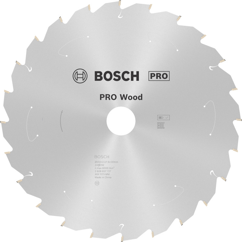 Lame scie Circulaire Sans-fil PRO Bois 250 x30 x2,2 mm 24D