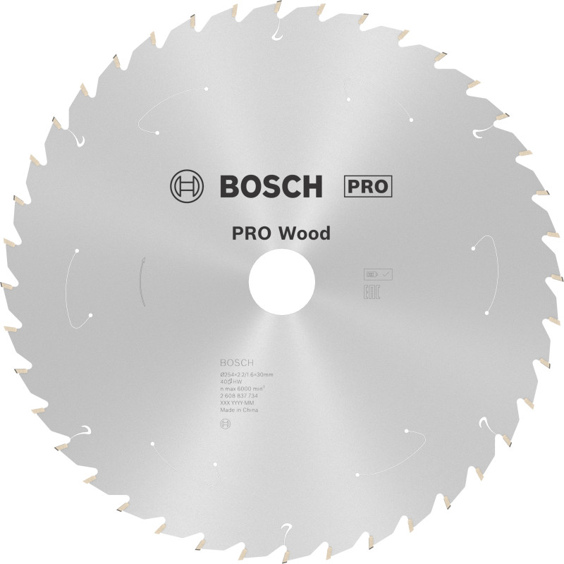 Lame scie Circulaire Sans-fil PRO Bois 254 x30 x2,2 mm 40D