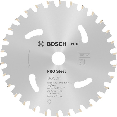 Lame scie Circulaire Sans-fil PRO Acier 136 x15,875 x1,6 mm 30D