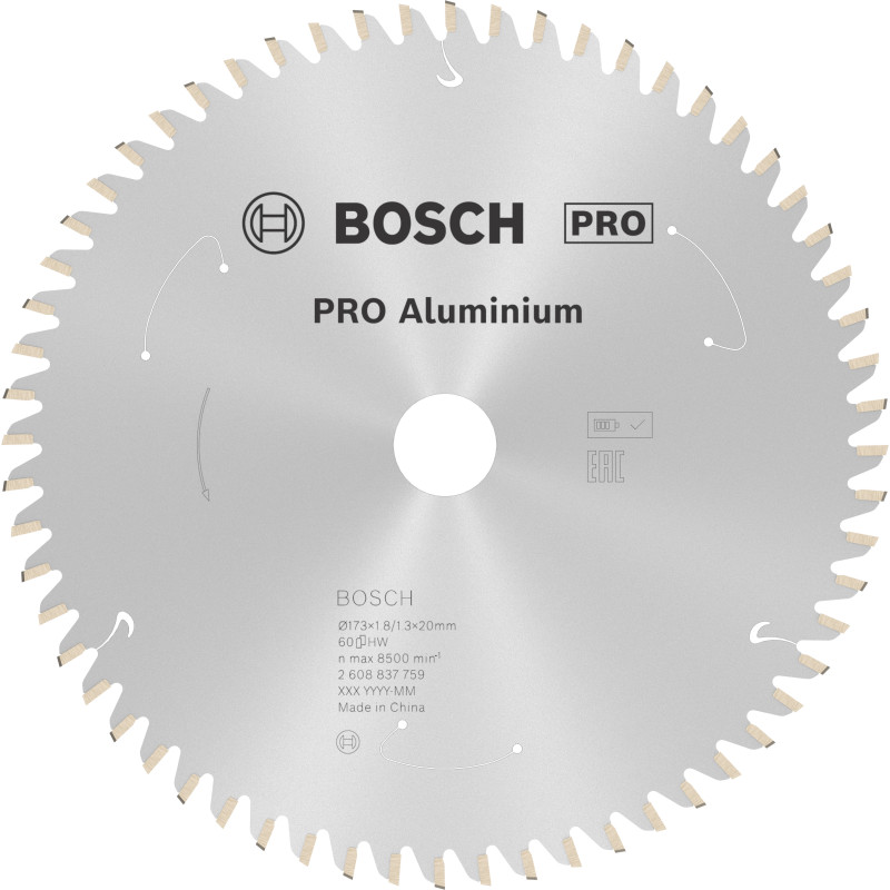Lame scie Circulaire Sans-fil PRO Aluminium 173 x20 x1,8 mm 60D