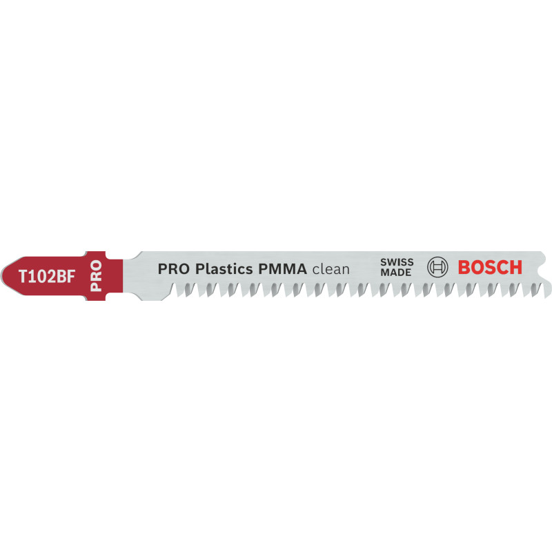 5 Lames scie sauteuse BIM Clean Panneaux PMMA 92 mm Pas: 1,8 mm T102BF x5