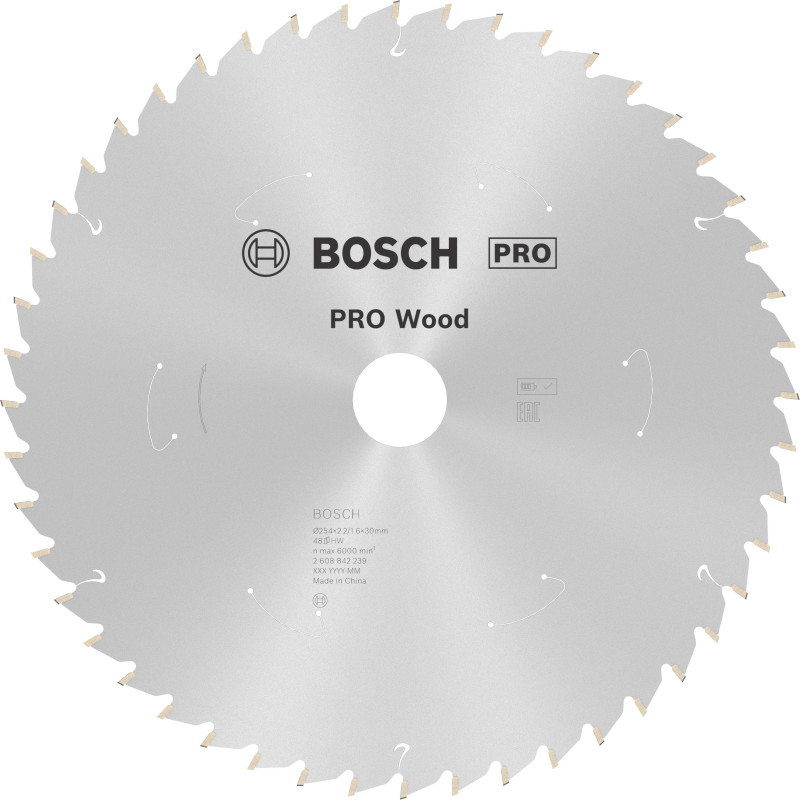 Lame scie Circulaire Sans-fil PRO Bois 254 x30 x2,2 mm 48D