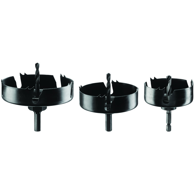 Coffret 3 scies trépans monobloc Carbure Spots halogènes Ø 68 mm 86 100 mm