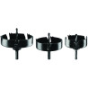Coffret 3 scies trépans monobloc Carbure Spots halogènes Ø 68 mm 86 100 mm