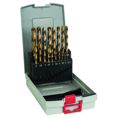 Forets à Métaux Hss-tin (revêtement Titane), Set Probox de X19 1-10 Mm; Forets à Métaux Hss-tin (revêtement Titane)...