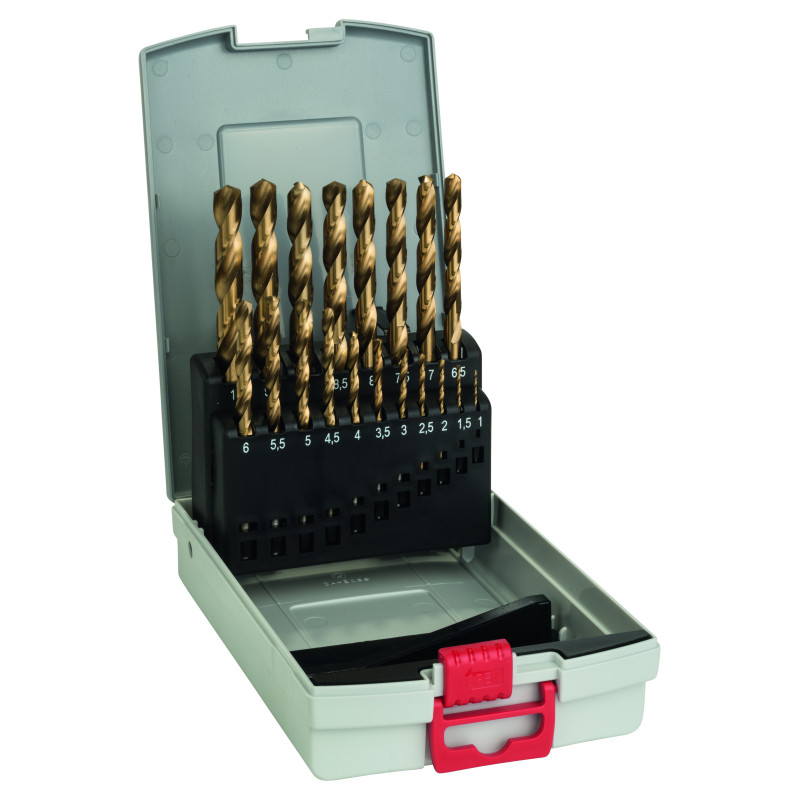 Forets à Métaux Hss-tin (revêtement Titane), Set Probox de X19 1-10 Mm; Forets à Métaux Hss-tin (revêtement Titane)...