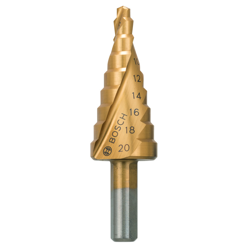 Mèche 9 ét. HSS-TiN 4-20 mm